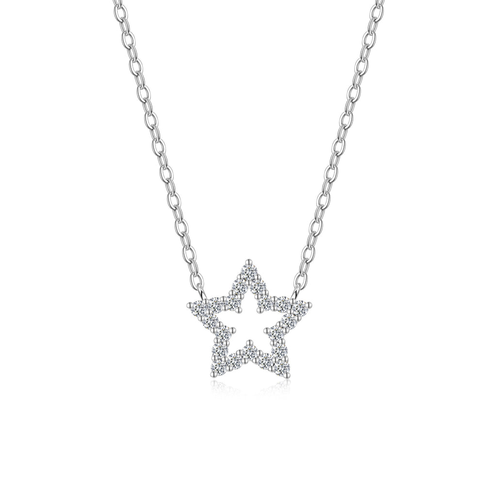 A Luxurious And Fashionable Minimalist Jewelry Pendant Necklace Featuring Top-quality Moissanite, Made Of S925 Silver Electroplated With Platinum.